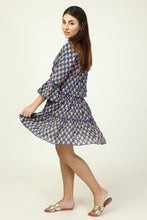 Load image into Gallery viewer, The STEVIA dress - navy blue with maroon buti
