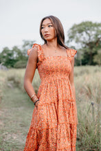 Load image into Gallery viewer, The PAPRIKA dress - orange magenta floral
