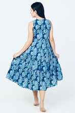 Load image into Gallery viewer, The BORAGE dress - ink blue paisley/One size
