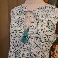 Load image into Gallery viewer, BORAGE MIDI dress - white w/ green floral
