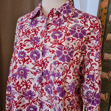 Load image into Gallery viewer, The OVERSIZED shirt- white w/ red purple floral
