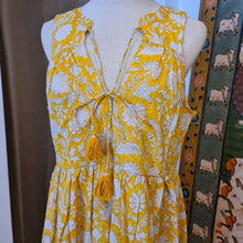 Load image into Gallery viewer, BORAGE MIDI dress - yellow w/ white floral
