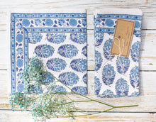 Load image into Gallery viewer, JODHPUR /White blue booti - napkins (set of 6)

