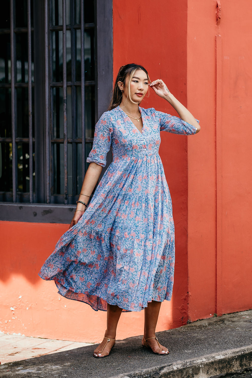 The Pepper maxi - light blue/floral