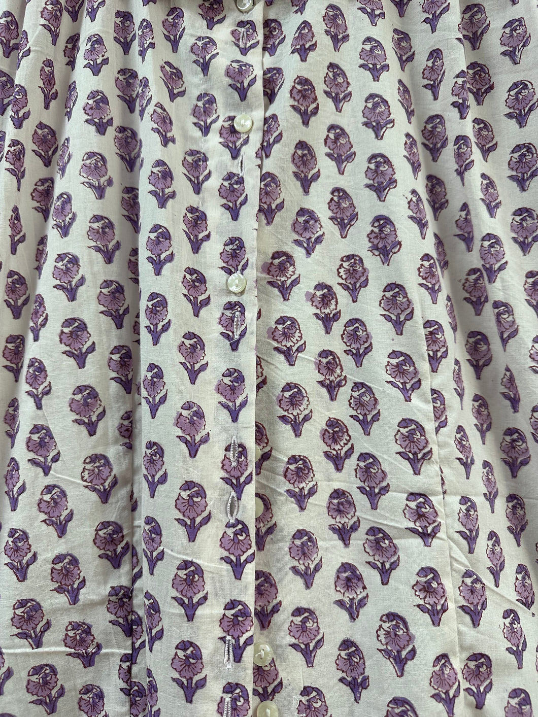 Sesame top - one size/white with purple flowers
