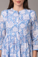 Load image into Gallery viewer, The Pepper dress - blue floral (with lining)
