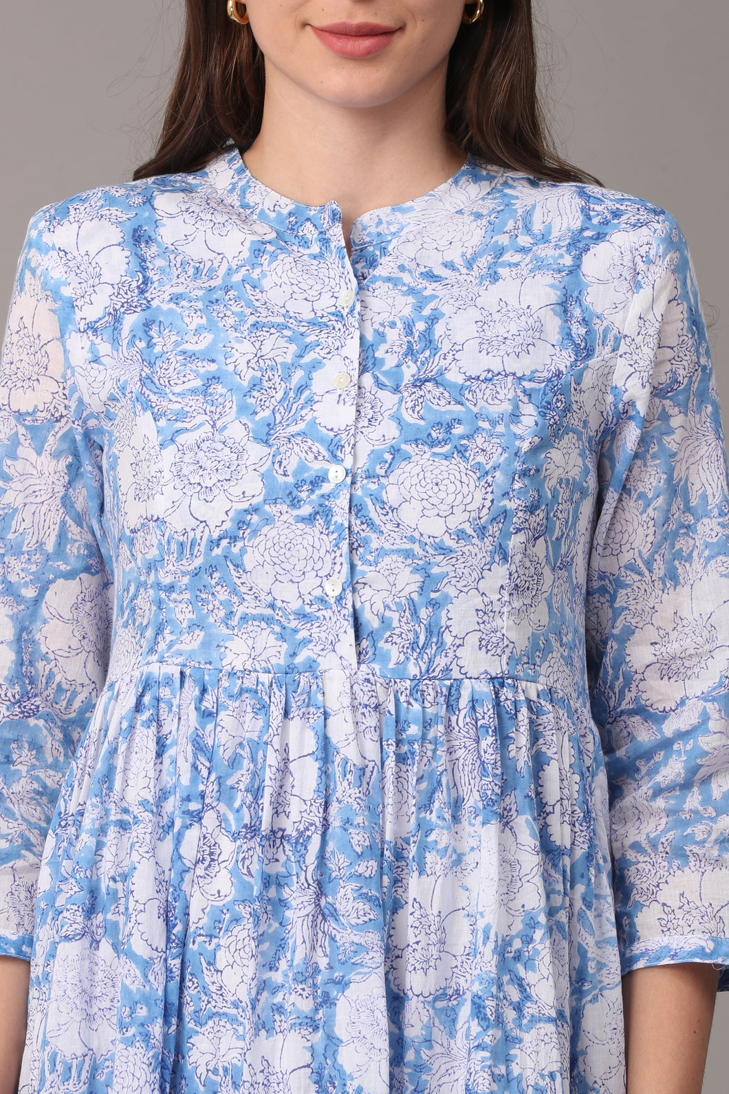 The Pepper dress - blue floral (with lining)