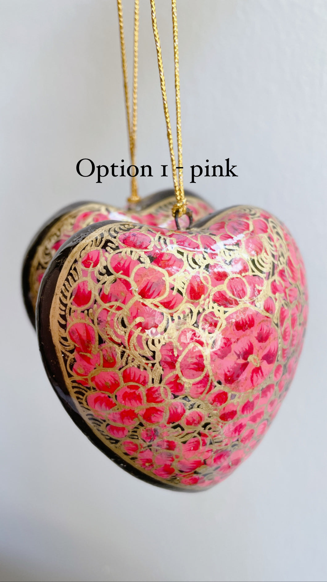 Papier-mâché - HEARTS Christmas decor