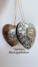 Load image into Gallery viewer, Papier-mâché - HEARTS Christmas decor
