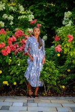 Load image into Gallery viewer, The Pepper dress - greyish blue with floral
