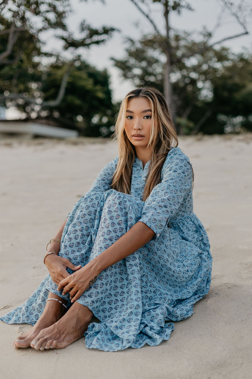 The Pepper Maxi - light blue & navy bootis V2