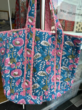 Load image into Gallery viewer, The neverfull tote - blue fun floral
