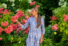 Load image into Gallery viewer, The Pepper dress - greyish blue with floral
