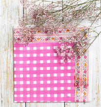 Load image into Gallery viewer, JAIPUR/Pink checks - napkins (set of 6)
