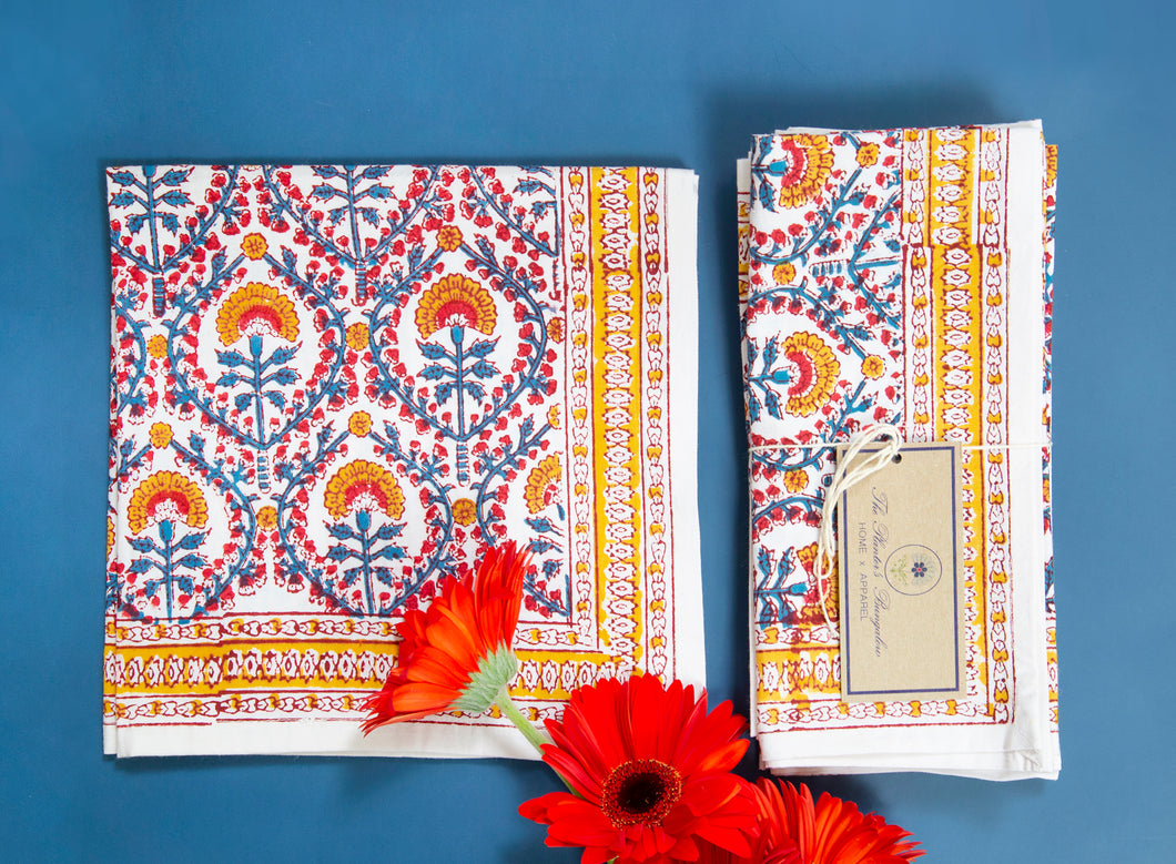 MADRAS - intricate booti floral napkins (set of 6)